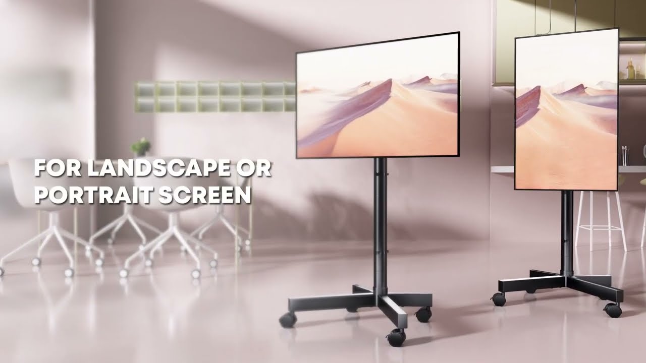 Perlegear PGTVMC16 Rolling TV Stand for 23&Prime;-60&Prime; TVs | Upgrade TV Cart with Height Adjustable