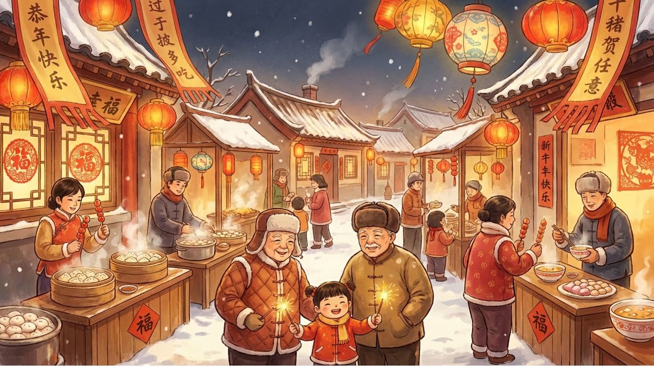 Winter Memories: New Year Market with Grandma & Grandpa’s Gentle World |  Ghibli Animation