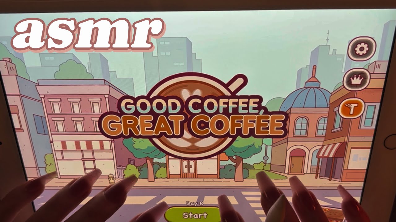 ASMR Playing Good Coffee Great Coffee on my ipad (apple pencil/tapping)