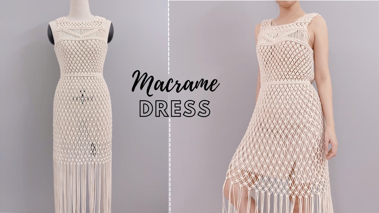 Macrame tutorial - Dress DIY #4 - Backless - Beach dress - Part 1