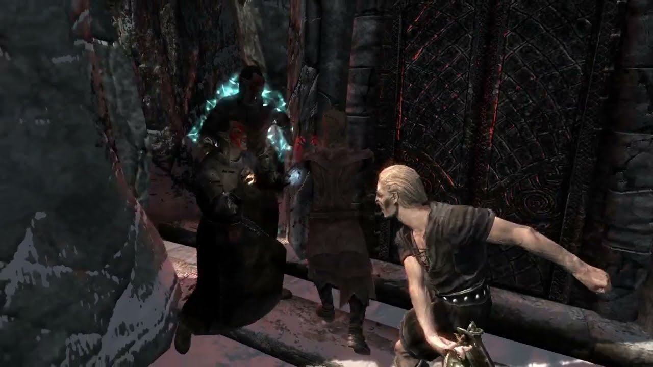 Skyrim Battles - Nightlord Vampire & Nightmaster Vampire vs 2 Dremora Valkynaz