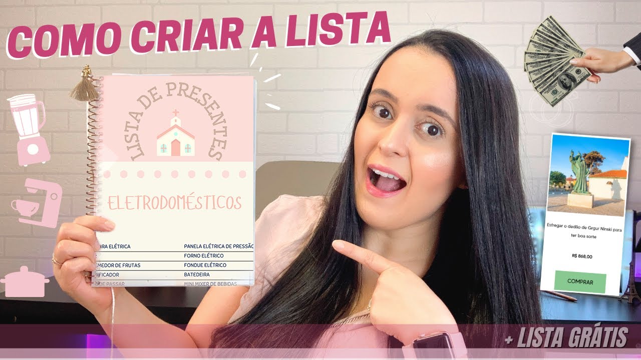 LISTA DE PRESENTES DE CASAMENTO EM 3 PASSOS - Lista gr&aacute;tis