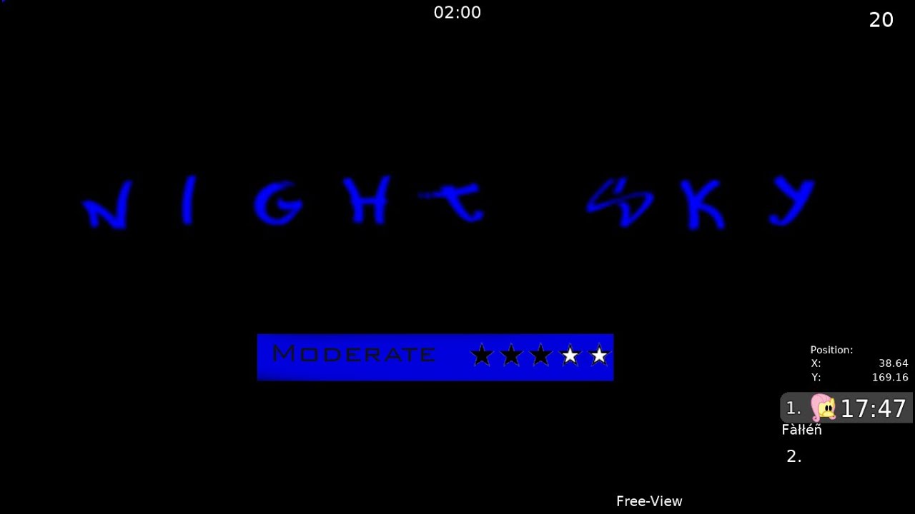 DDNet ( Teeworlds ) – Nightsky (Moderate ★★★✰✰)