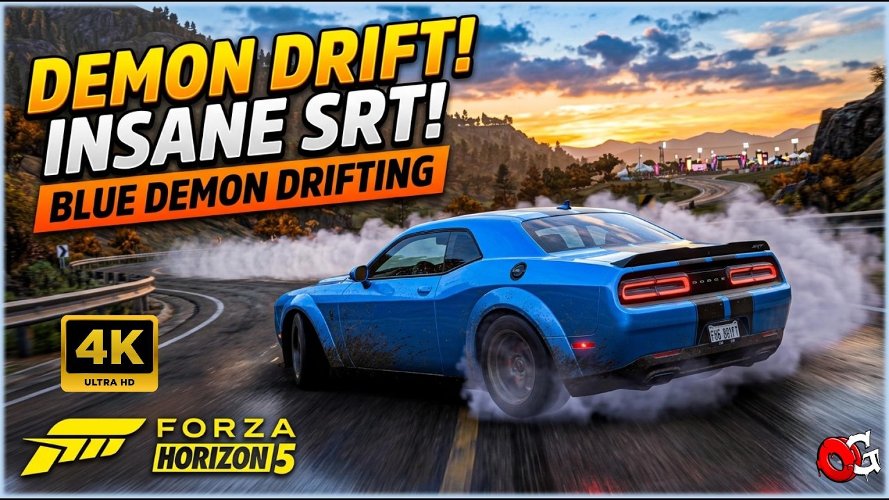 Demon SRT Drifting | Forza Horizon 5 | Moza Steering Wheel Gameplay