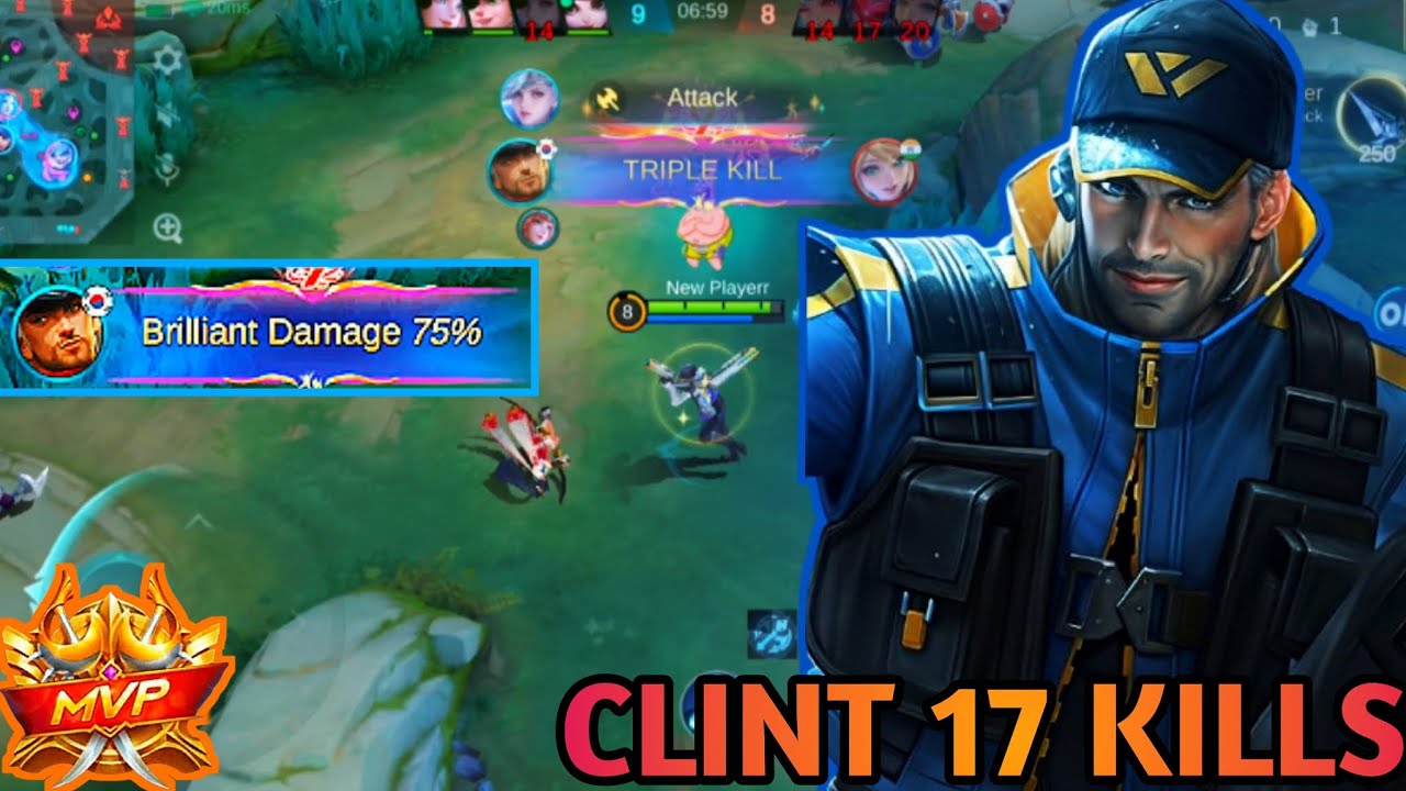 17 Kills!! Clint Legendary and Mvp Gameplay | Massive Damage | MLBB 5V5