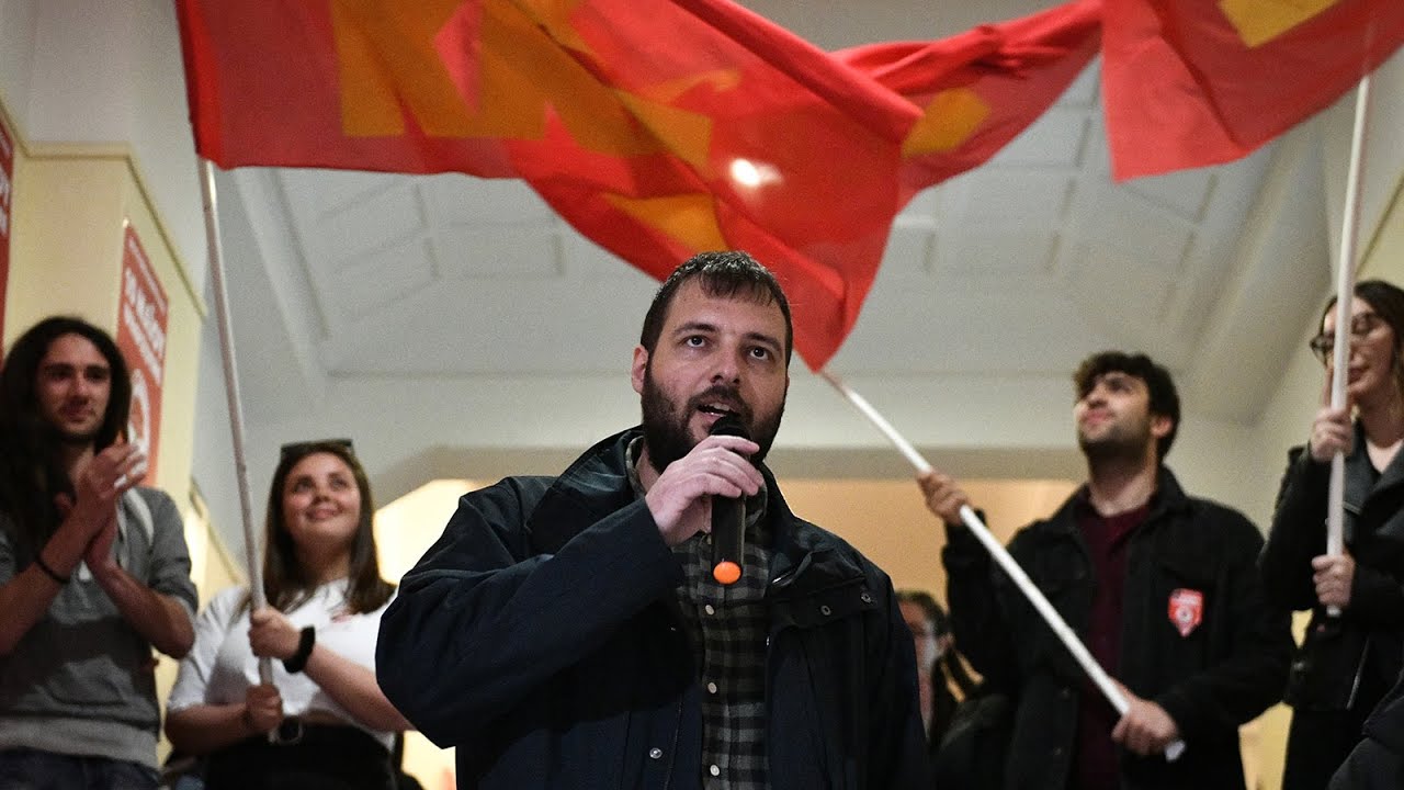 Χαιρετισμός του Θοδωρή Κωτσαντή Γραμματέα του ΚΣ της ΚΝΕ στη Νομική