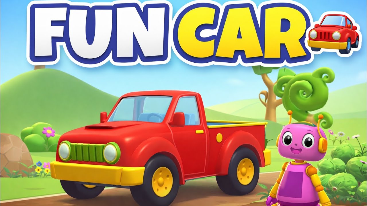 🚗 Red Car Cartoon for Kids | Fun Learning Animation