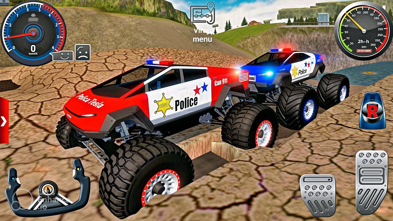 Juegos De Carros Police Monster Truck Impossible Driver Car Extreme Racing For Android Mud Gameplay