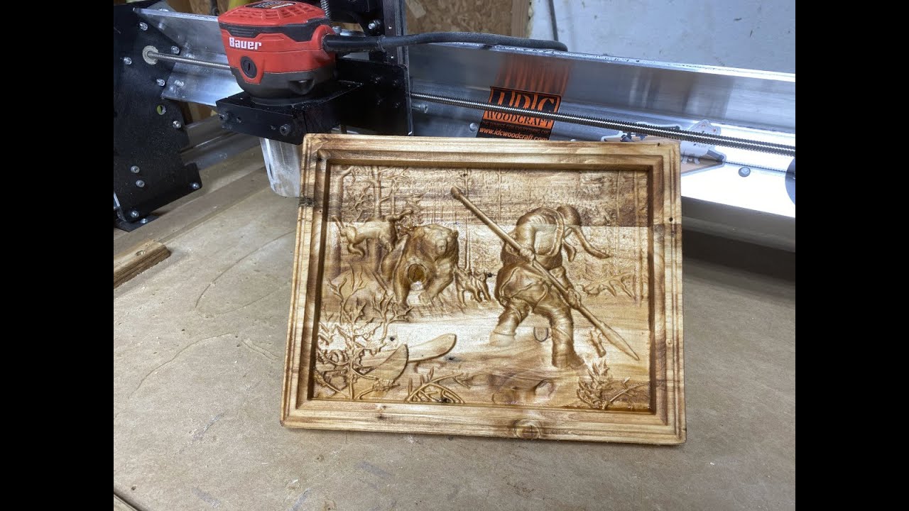 Sienci 30X30 LongMill CNC Router: 3D Carving Bear Hunter