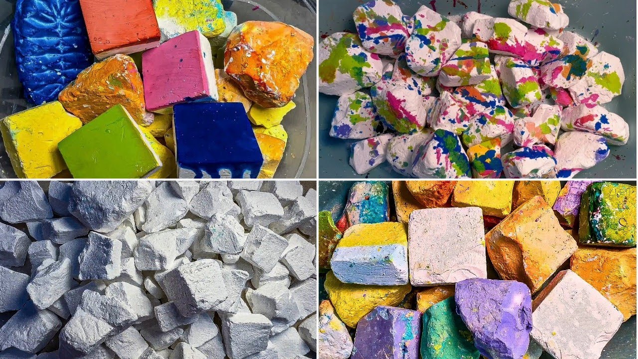 #roadto1k Lots of Crunchy Dyed and Plain Gym Chalk! @FrankW_asmr  | Gym Chalk