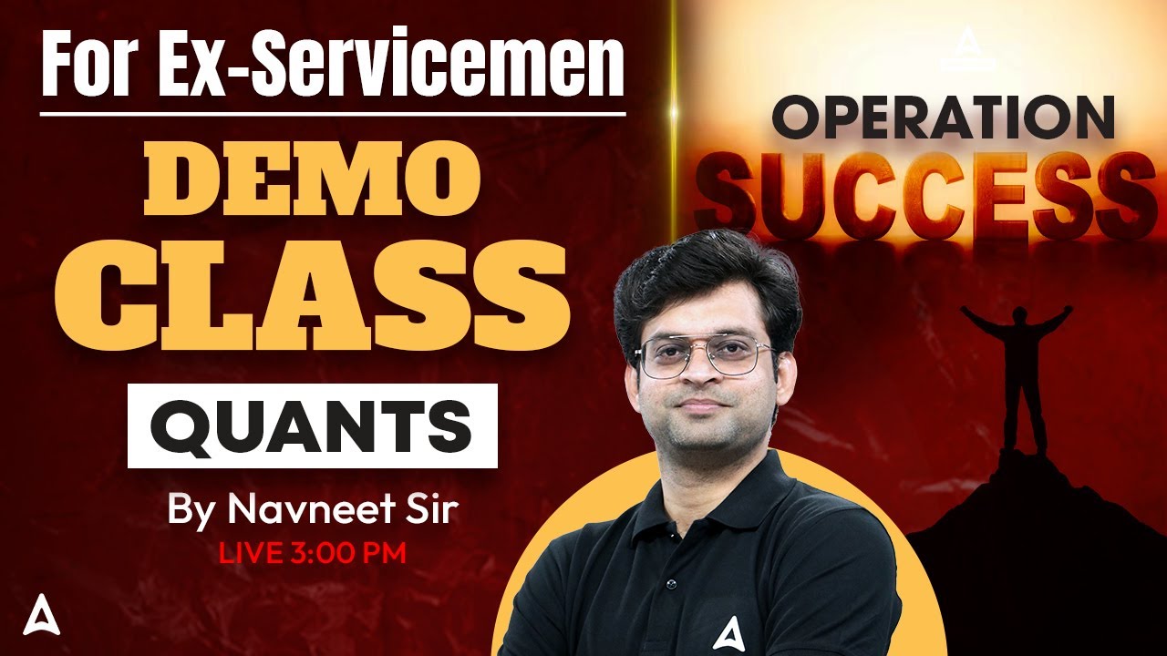 Operation Success For Ex-Servicemen Quants Demo Class |  Navneet Sir | Adda247