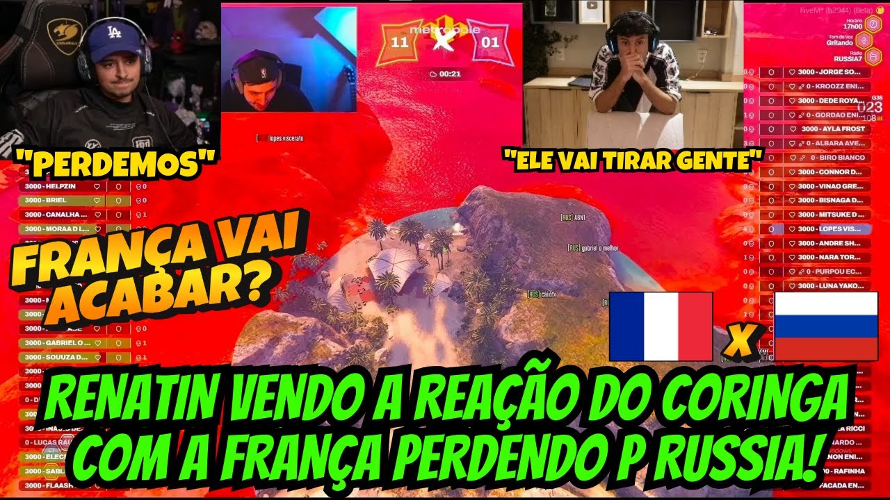 RENATIN VENDO A REAÇÃO DO CORINGA COM A FRANÇA PERDENDO P RUSSIA!
