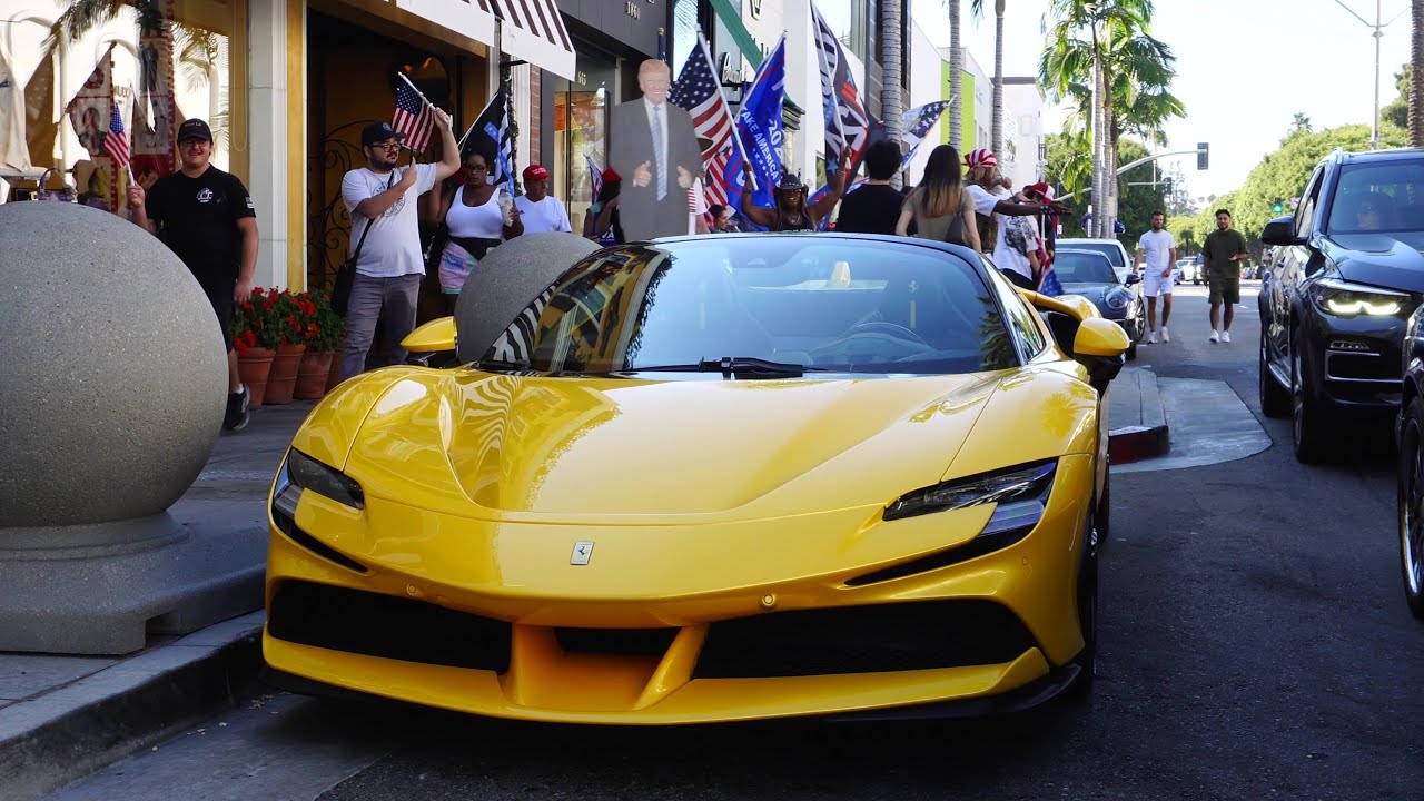 Beverly Hills Car Spotting! NEW Lamborghini Revuelto, Ferrari 488 Pista, 2x Ferrari SF90!