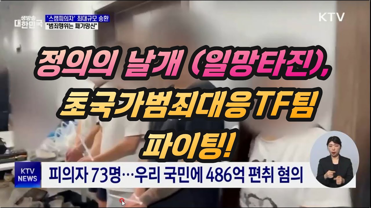 캄보디아 범죄조직 73명 검거, 전세기로 송환대한민국 국민 가해하면 반드시 패가 망신한다! 초국가범죄대응TF팀 파이팅!
