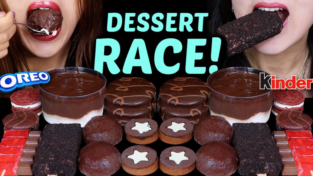 ASMR LEFTOVER DESSERT RACE! CHOCOLATE PROFITEROLES, MOCHI ICE CREAM, RED VELVET OREO, JEWEL JELLY 먹방