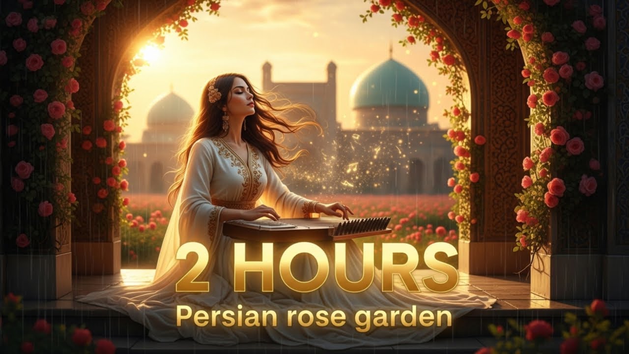 2 Hours Sufi Lofi in Ancient Persian Garden &ndash; Rain & Female Humming Healing Music 🌹☔