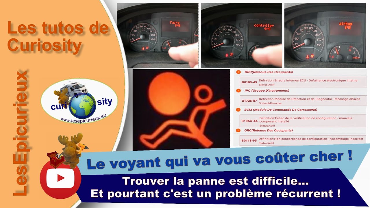 Alerte : ça peut vous arriver, le voyant airbag allumé = CT refusé ! Comment réparer cette panne ?