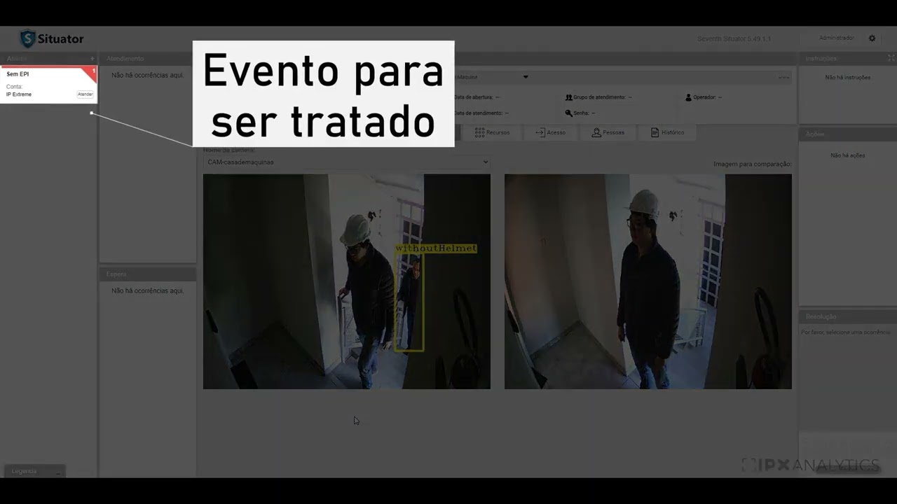 Integração IPXAnalytics e D-Guard / Situator Seventh - Pessoa sem Capacete