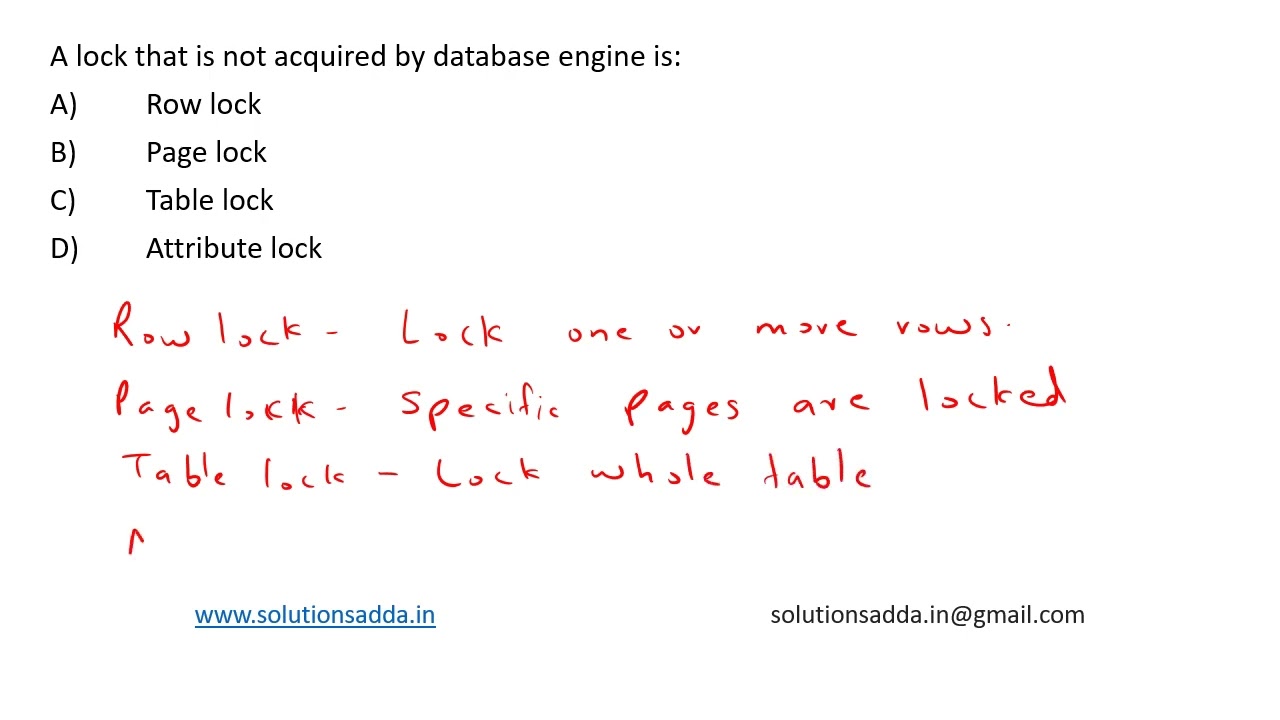 NIC NIELIT STA 2018 | DBMS | LOCKS | NIC TEST SERIES | SOLUTIONS ADDA | EXP. BY ISRO AIR-1