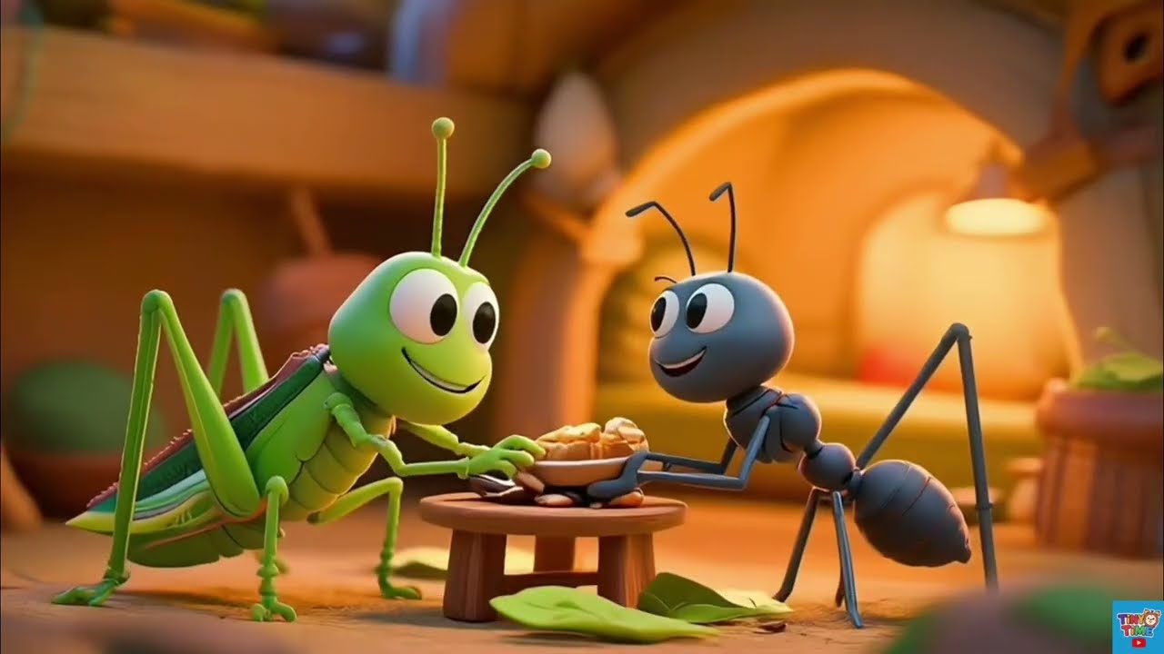 “The Grasshopper & The Ants | Kids Story with a Beautiful Moral” | Work and Play Go Hand in Hand |