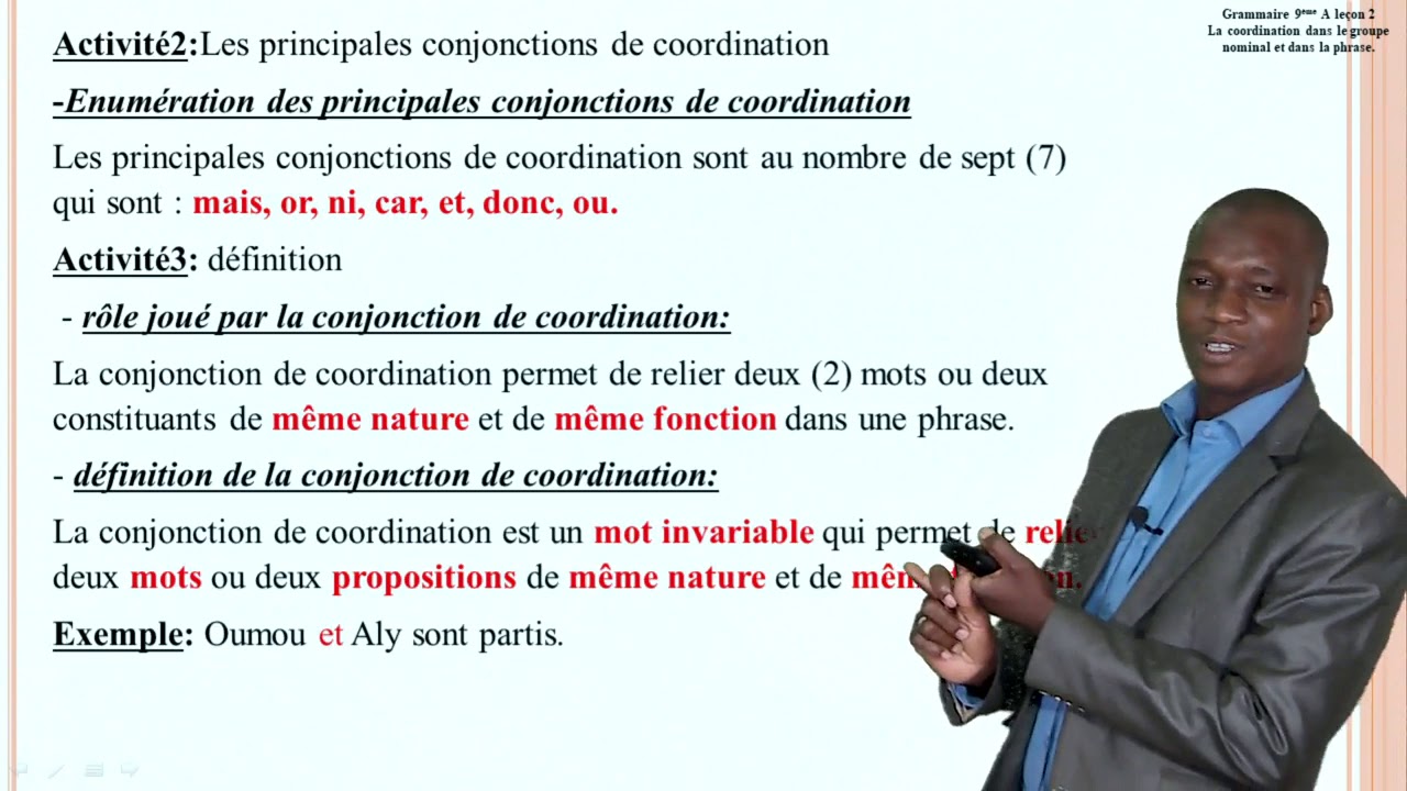 La coordination dans le groupe nominal et dans la phrase