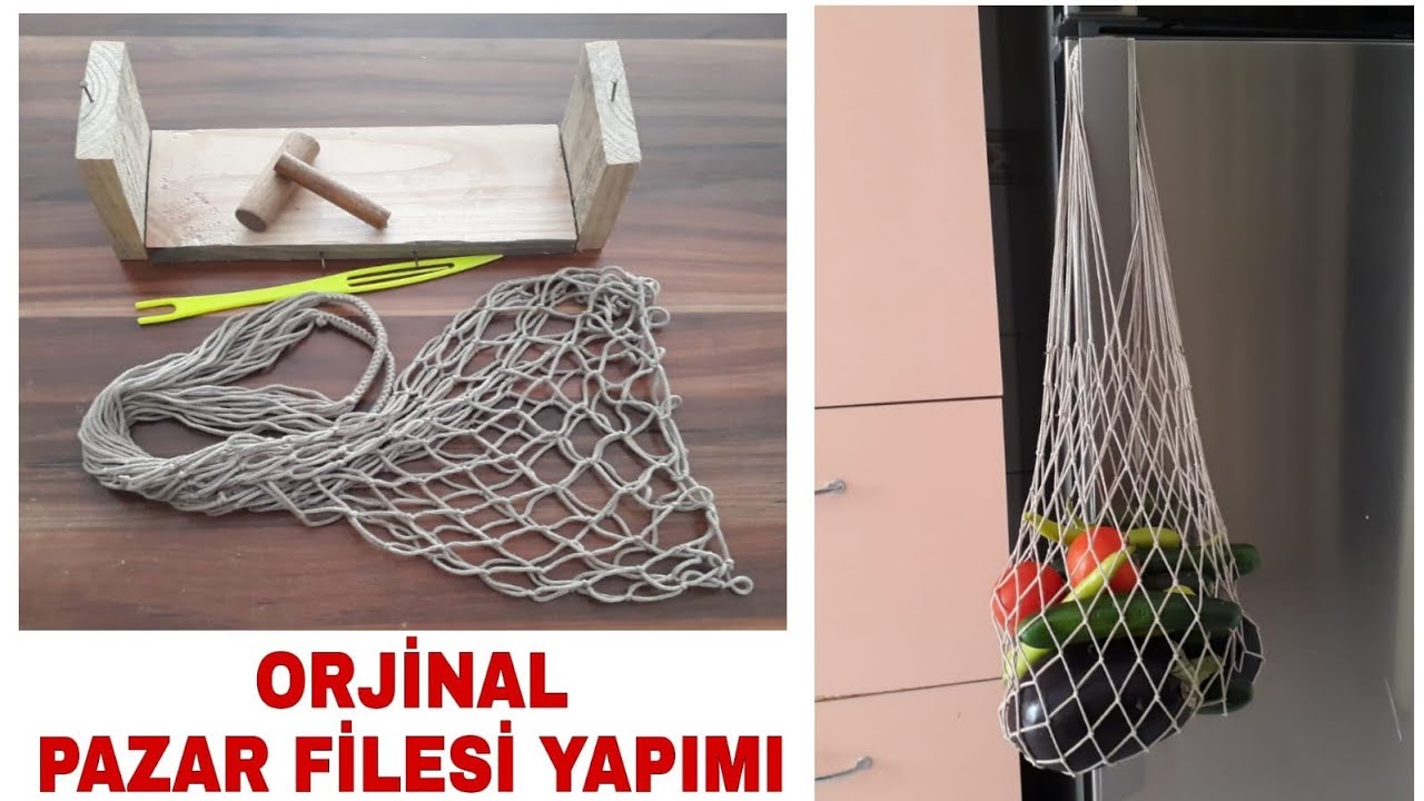 KENDİMİZ ÖRELİM, SAĞLIKLA KULLANALIM. DETAYLI ANLATIM İLE FİLE TORBA YAPIMI #diy