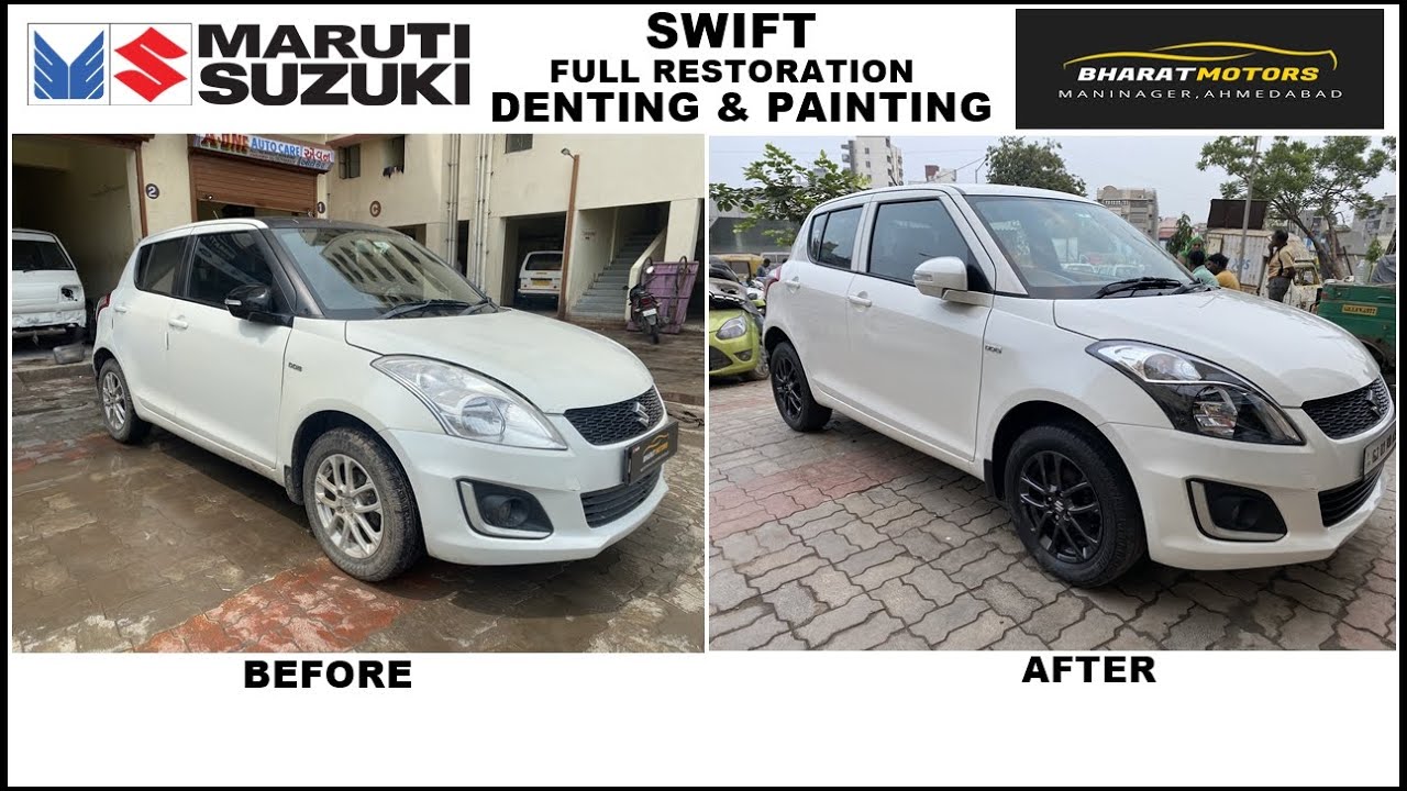 Maruti Suzuki Swift Full Restoration | Paint Striping | Denting and Painting | Bharat Motors