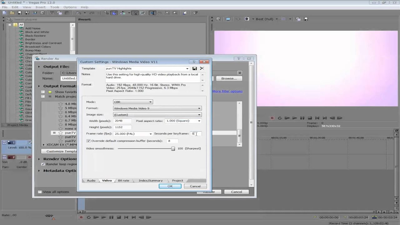Sony Vegas Best Render Setting ( 1440p/Original )