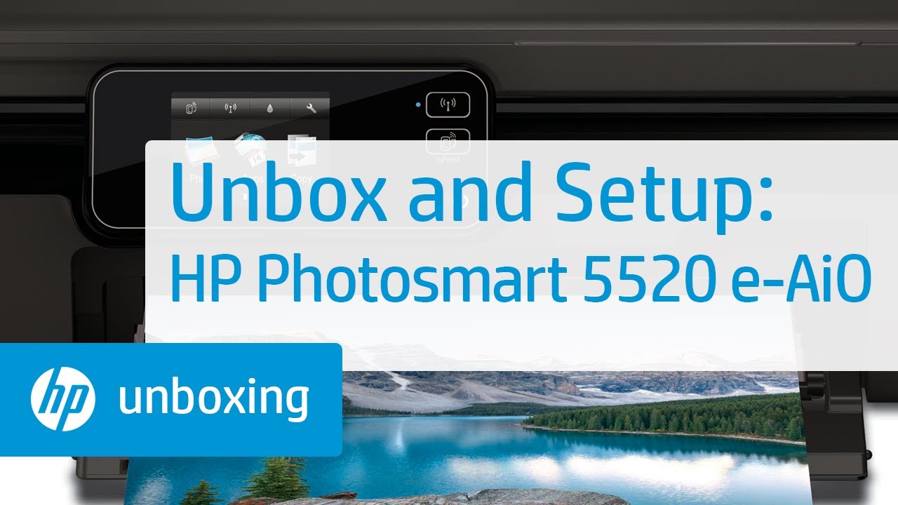 Unboxing and Setting Up | HP Photosmart 5520 e-All-in-One Printer | HP