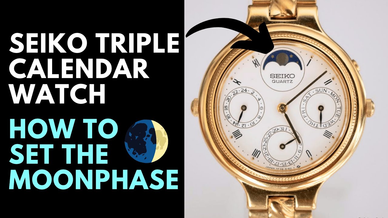 Как установить фазы Луны на часах Seiko Triple Calendar
