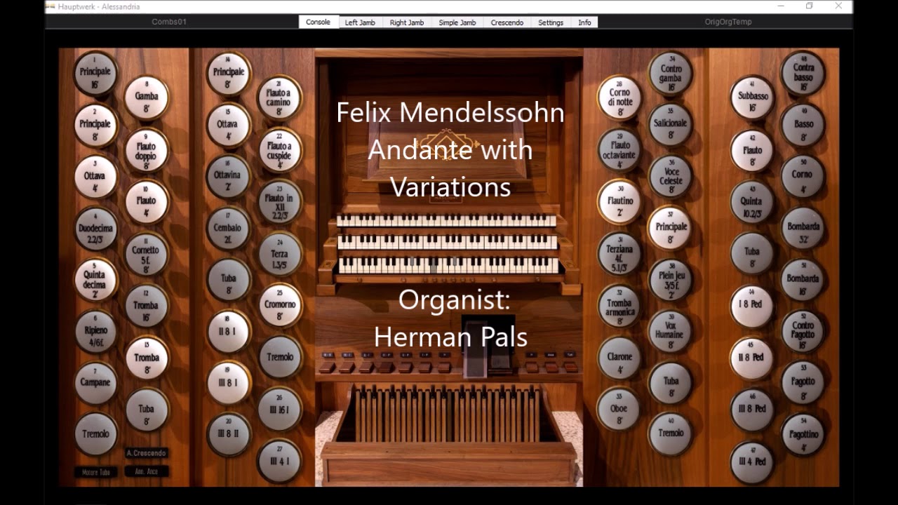 Felix Mendelssohn, Andante with Variations (Haupwerk Alessandria)
