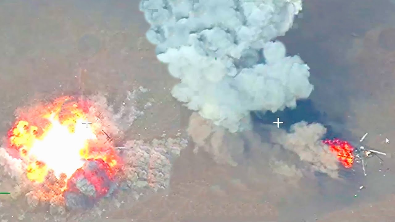 Поражение ракетами двух вертолетов Ми-17 на Украине