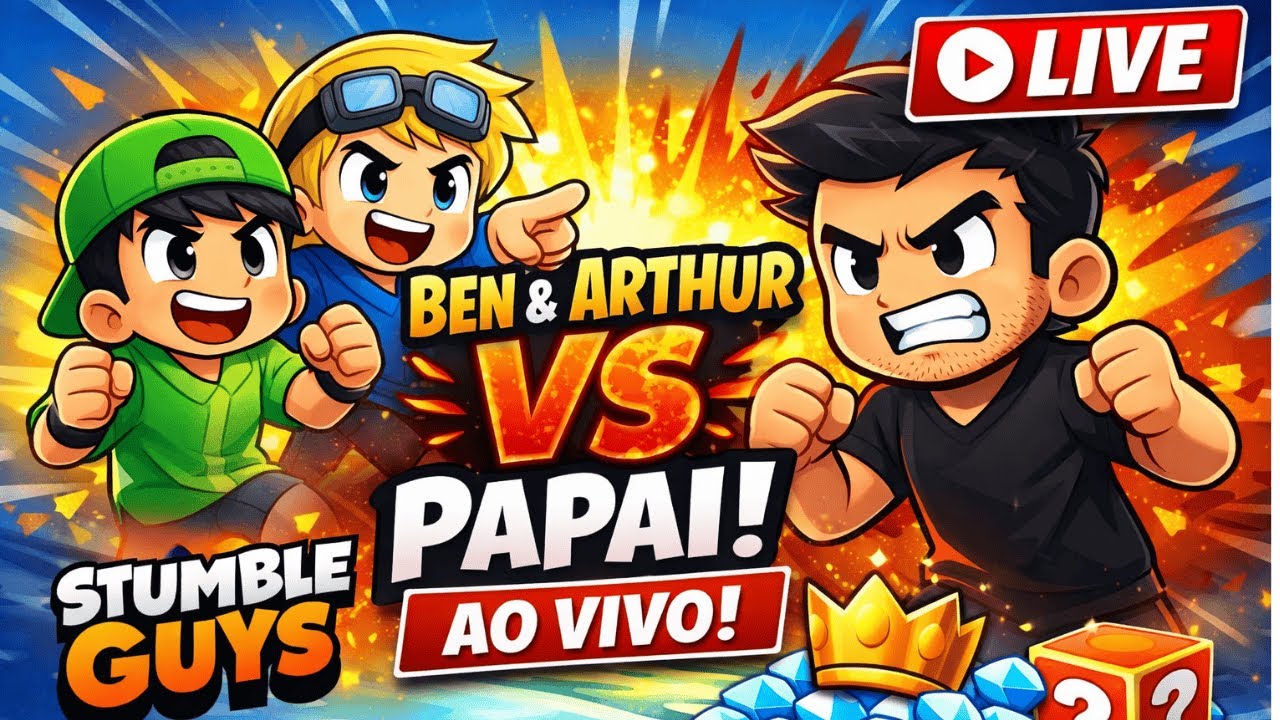 PLF AO VIVO COM INSCRITOS NO STUMBLE GUYS 😈🔥 | BEN, ARTHUR E PAPAI DIGS