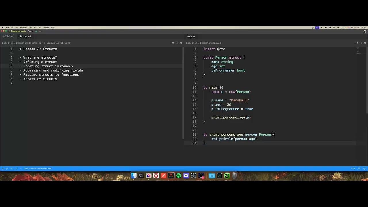 Learn Programming With EZ: Structs