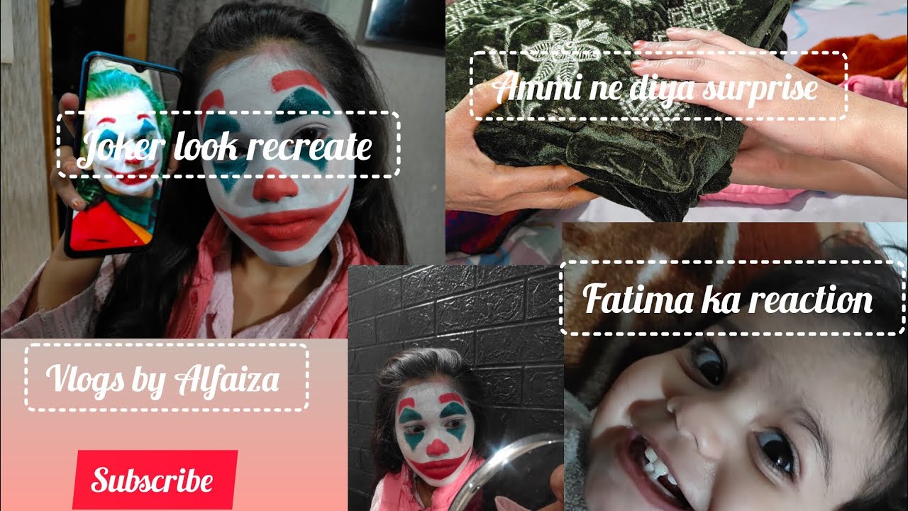 Alfaiza ka kiya joker look 💄 recreate | or fatima ka funny reaction 😄| or ammi ne diya surprise 🥰