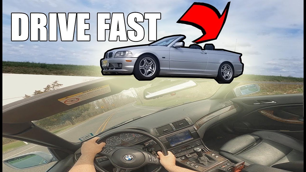HOW NOT TO DRIVE A CONVERTIBLE BMW 330ci e46 TOP DOWN! MANUAL! POV!