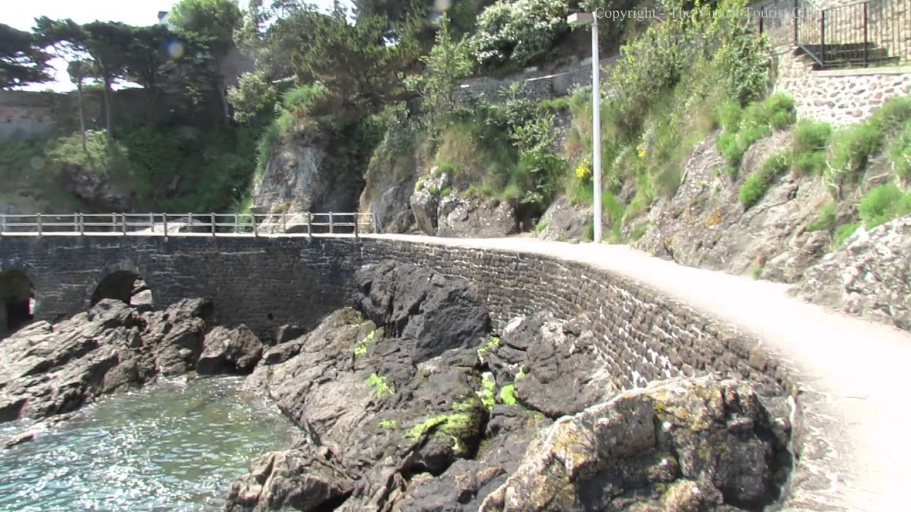 Dinard main Beach and Sea side walk along Scenic Cliff Path in Brittany France