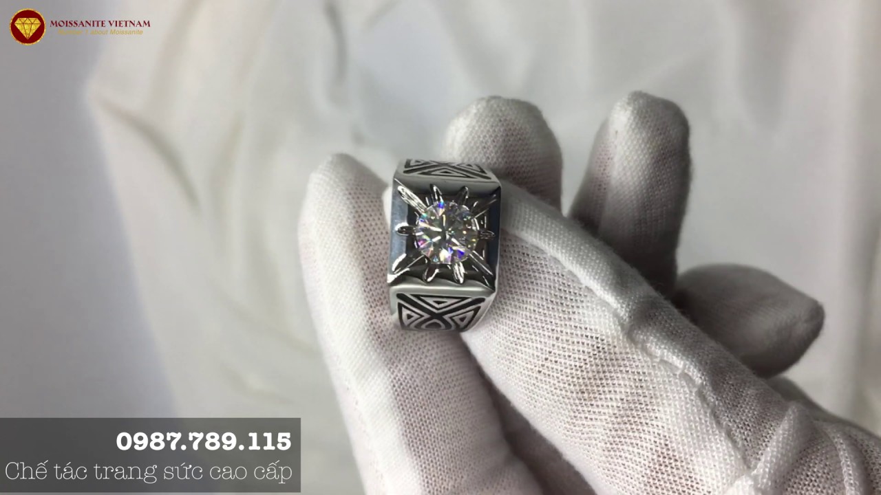 Nhẫn nam Glamira đổ huyền xoàn Mỹ moissanite