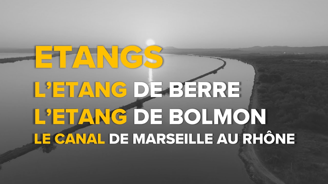 Étangs - Étang de Berre, de Bolmon et le le canal de Marseille au Rhône