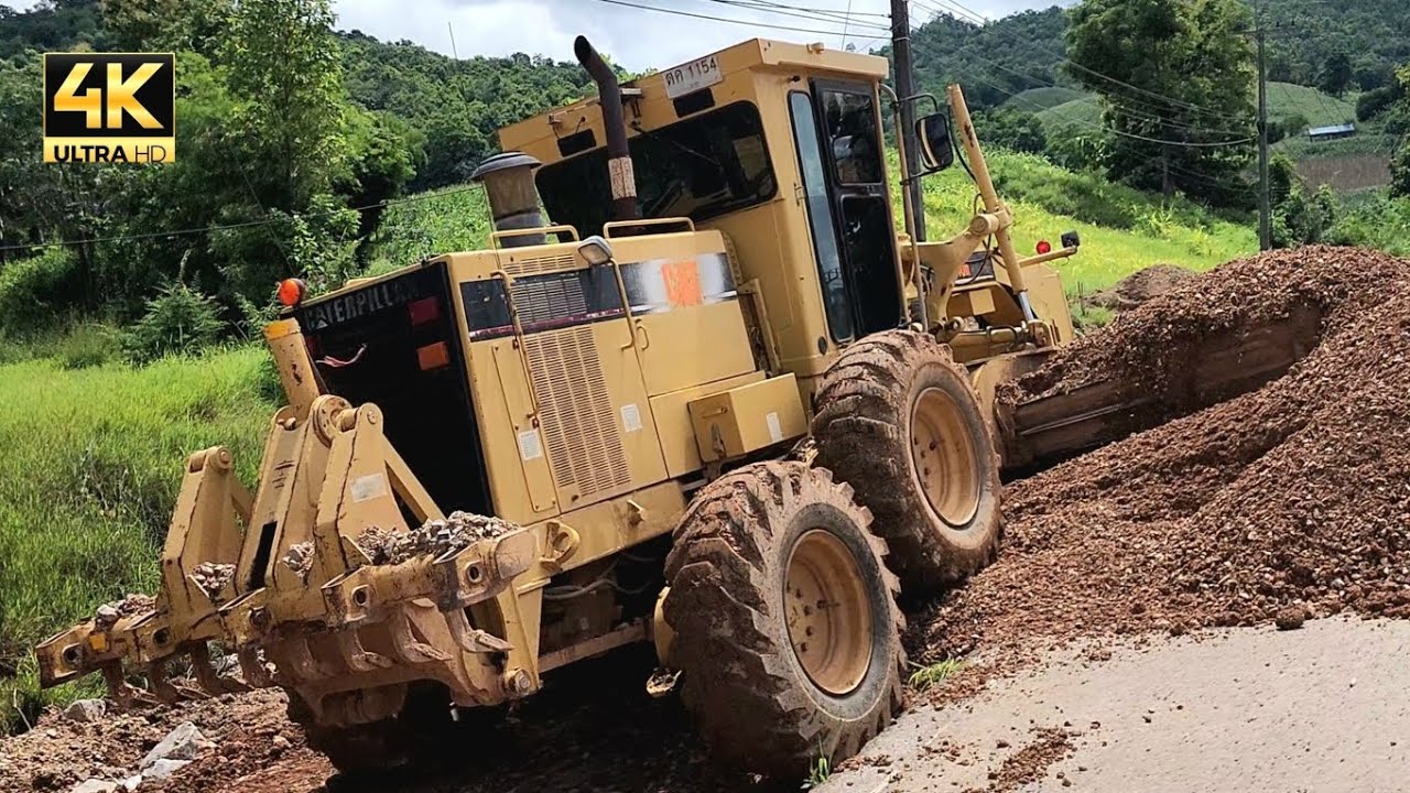 รถซิ่งสายปาด 💥💥💥 รถเกรดเดอร์ CAT 140H VHP ดันหินทำถนน ติดริปเปอร์หลังหล่อสุดๆ