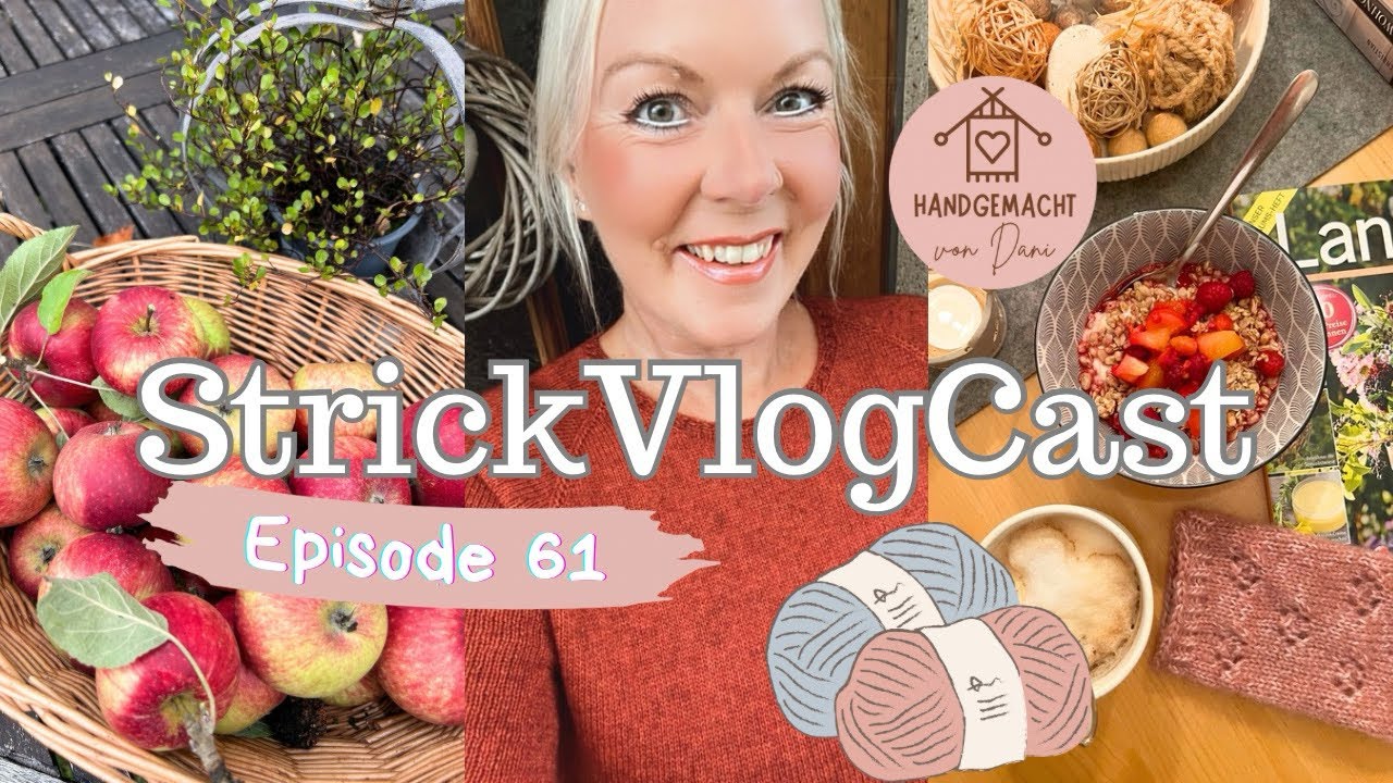 StrickVlogCast Episode 61 | AUSGELOST😃 | Wool & Wine 🧶🍷| Stricken im Gartencafe | Fertiges & Neues
