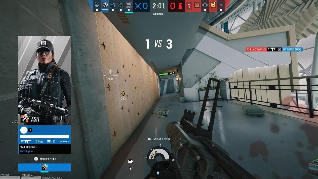 Washed R6 player clutches with recruit