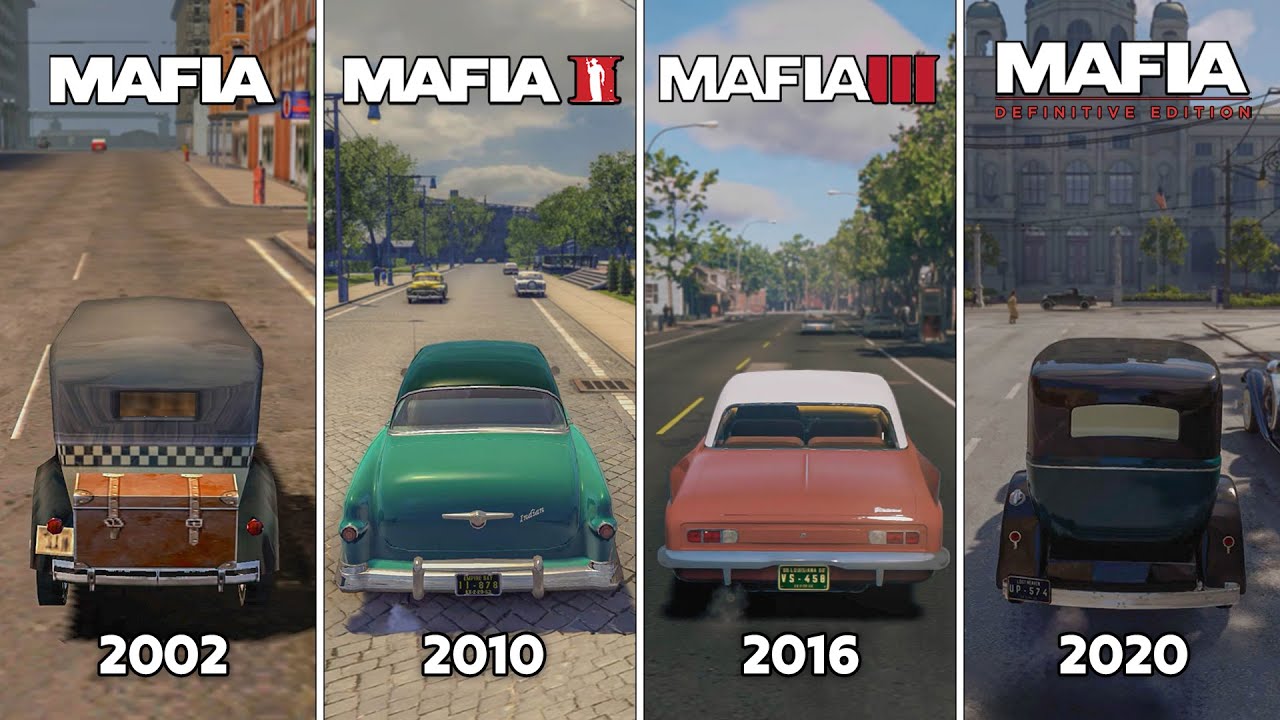 MAFIA vs MAFIA 2 vs MAFIA 3 vs MAFIA Definitive Edition - Сравнение физики и деталей