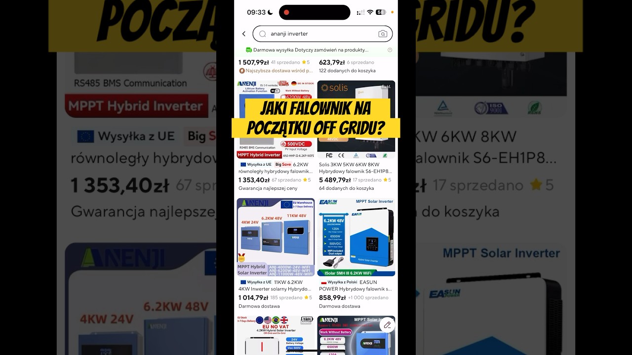 Jaki falownik wybrać na początek OFF GRIDU? NIEBIESKI #offgrid #lifepo4
