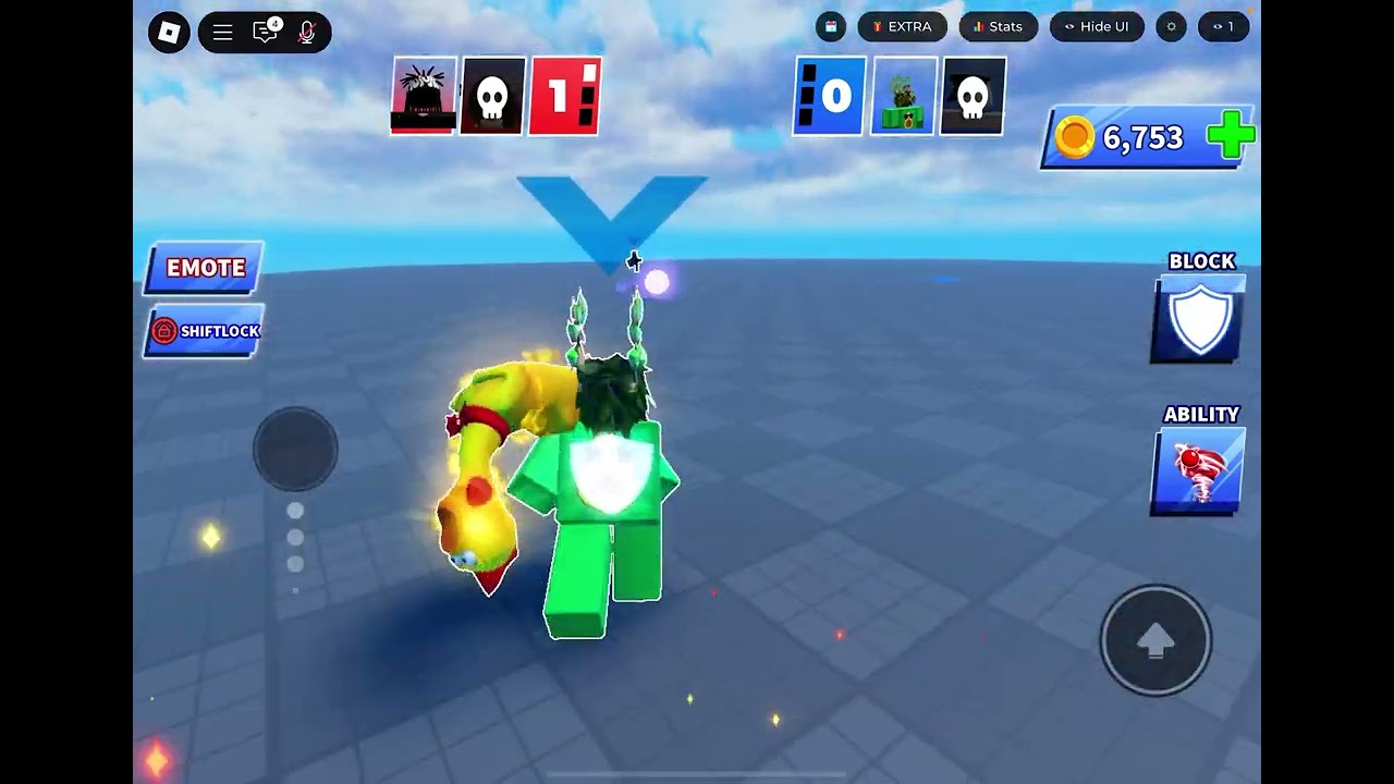 Trying floppy chicken in blade ball