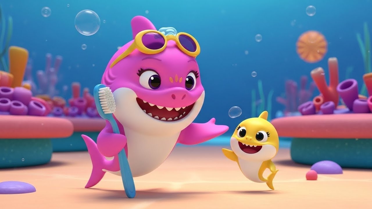 El tiburón bebé olvidó cepillarse las aletas 🦈✨ | Canciones Infantiles y Rimas para Niños