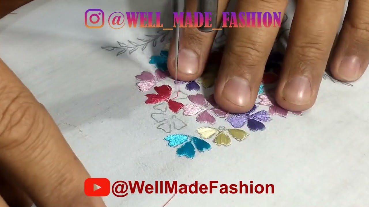 Easy flower embroidery for beginners on manual embroidery machine Juki LZ-271