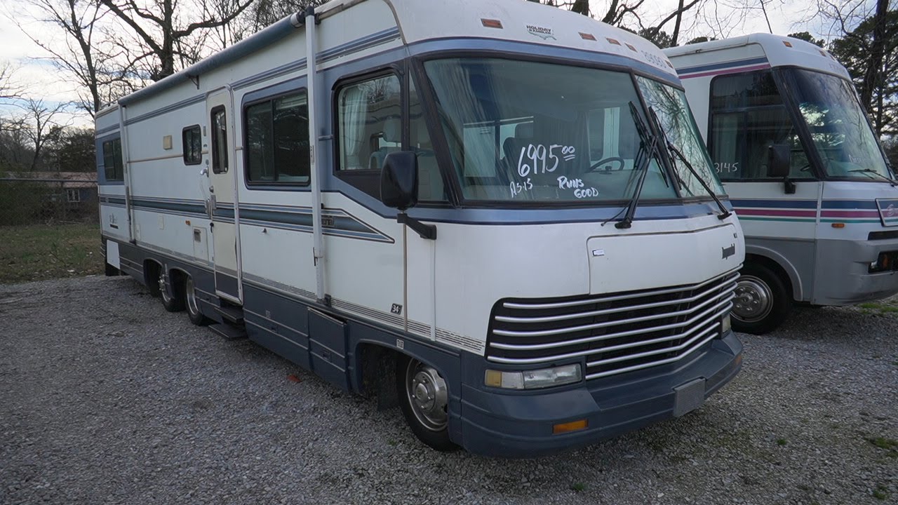 ПРОДАНО! 1990 Holiday Rambler Imperial 34, бензиновый, класс А, цена со скидкой, задний ряд, крыш...