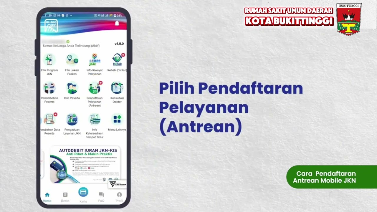 TATA CARA MENGAMBIL ANTRIAN ONLINE DAN KONTROL APLIKASI MOBILE JKN