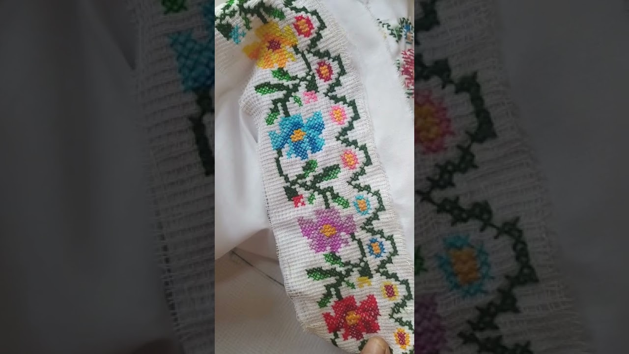 Medidas del cuello de las blusas o hipiles  en punto de cruz